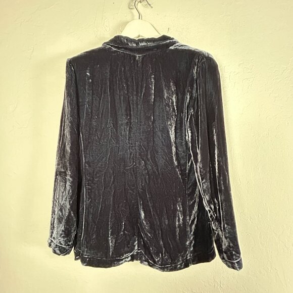 Velvet Graham & Spencer Womens Black Velvet Two-Button Blazer Jacket XS Pockets - Picture 2 of 9